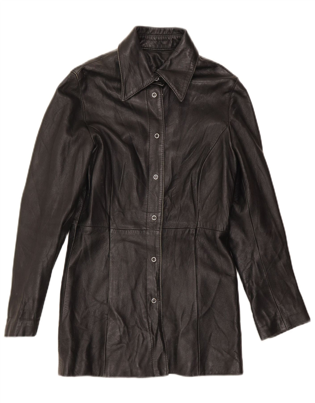 Vintage læderjakke til kvinder UK 10 Small Black