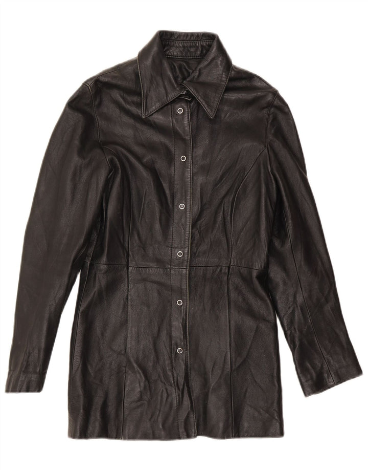 Vintage læderjakke til kvinder UK 10 Small Black