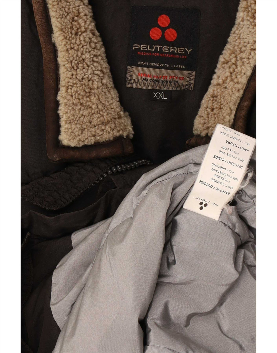 PEUTEREY Herre Utility Jacket UK 44 2XL Brun Polyamid