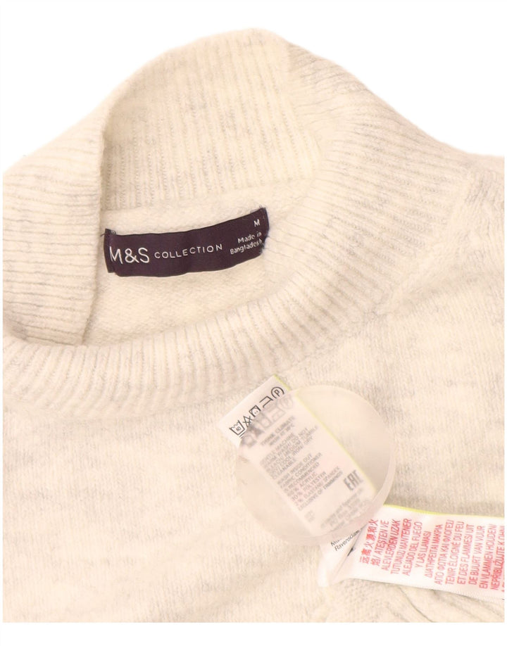 Marks & Spencer Dame Turtle Neck Jumper Sweater UK 14 Medium White