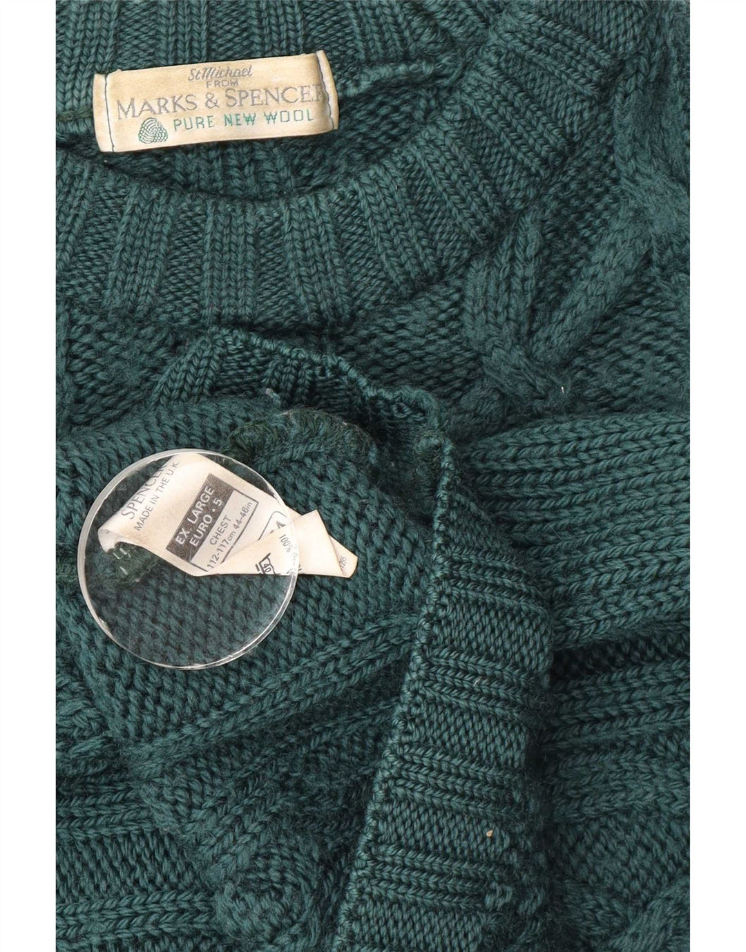 Marks & Spencer Herre sweater med rund hals XL Grøn Ny uld