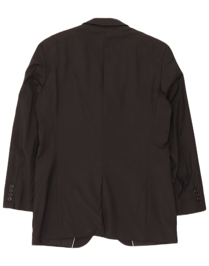 Vintage dame 2-knaps blazerjakke US 40 Large Black Virgin Wool