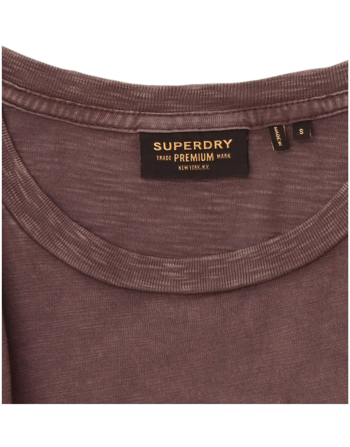SUPERDRY Herre T-Shirt Top Lille Grå Bomuld