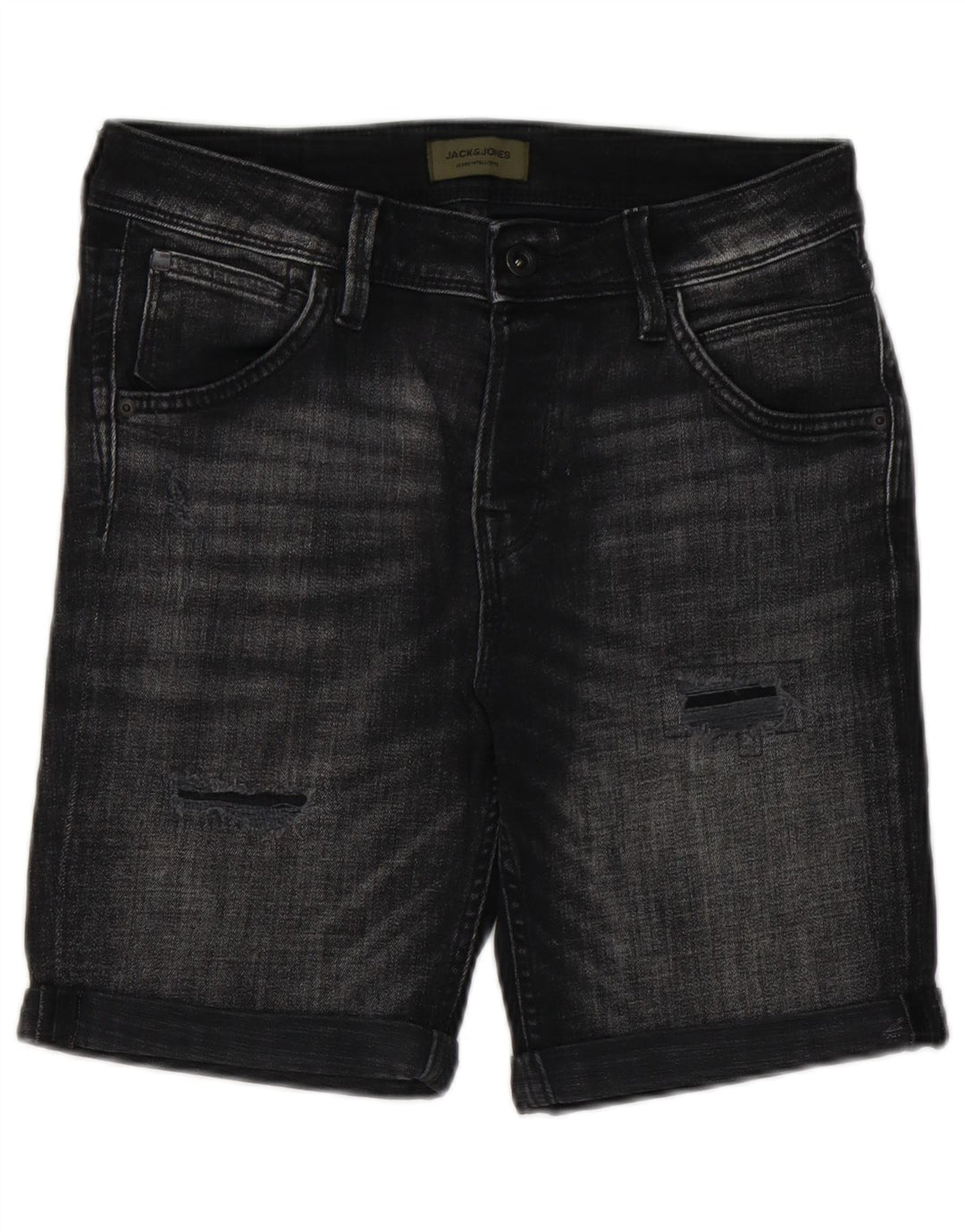 Jack & Jones Herre Distressed Denim Shorts Små W29 Sort
