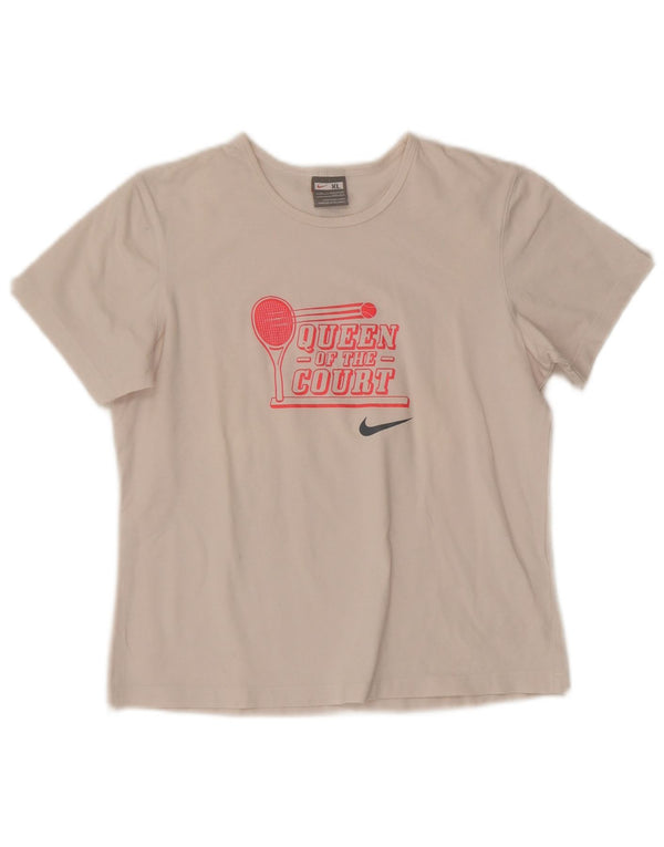 Nike piger grafisk t-shirt top 13-14 år XL hvid bomuld