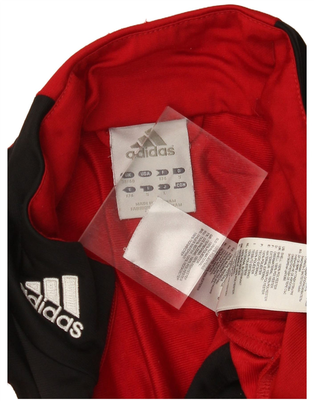 ADIDAS Træningsdragt til mænd, topjakke UK 38/40 Medium Rød Colourblock Polyester