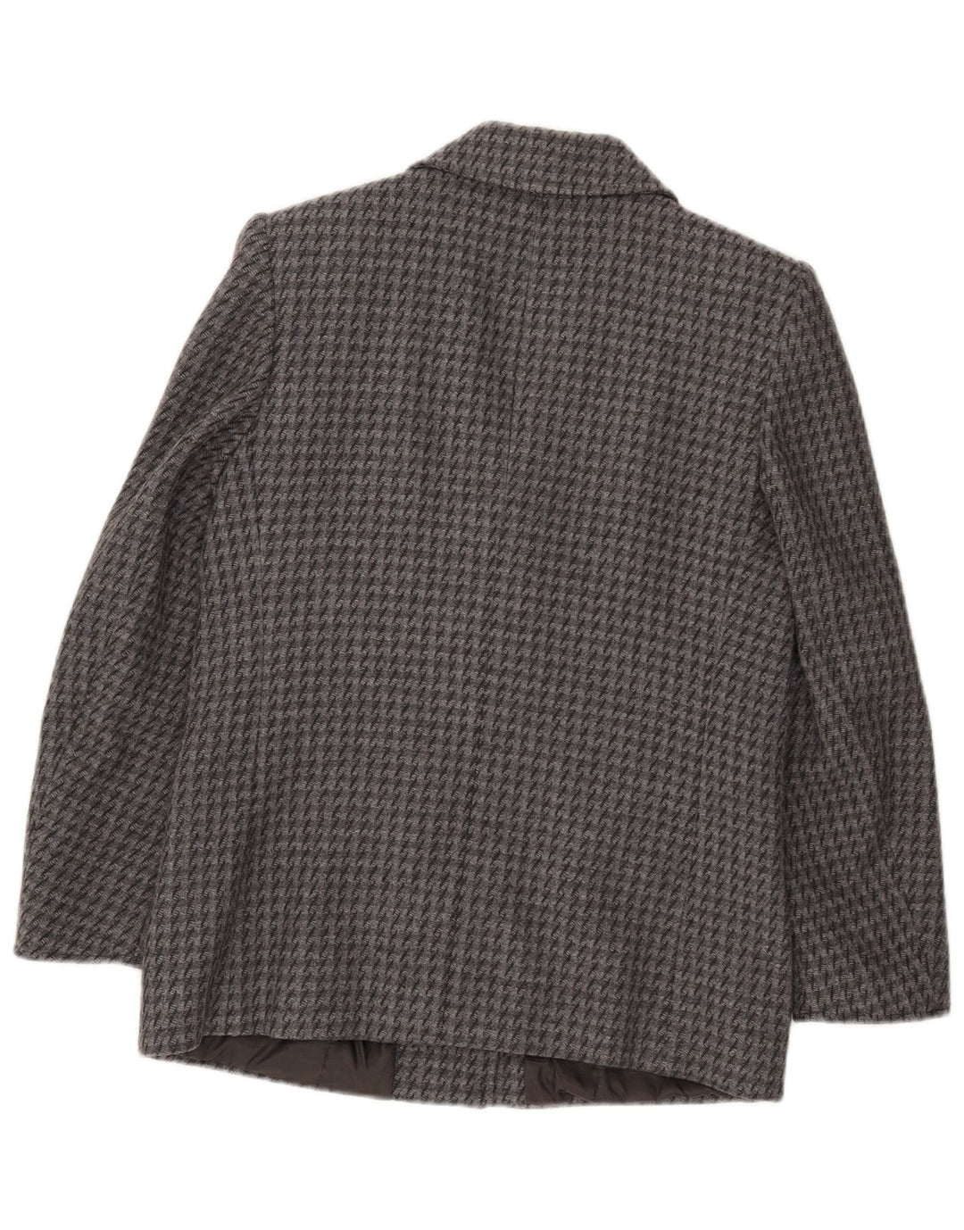 Vintage dame 2-knaps blazerjakke IT 43 Medium Grey Houndstooth