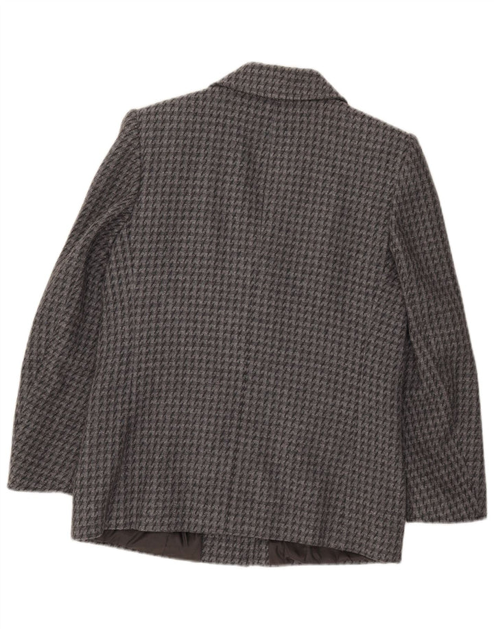 Vintage dame 2-knaps blazerjakke IT 43 Medium Grey Houndstooth