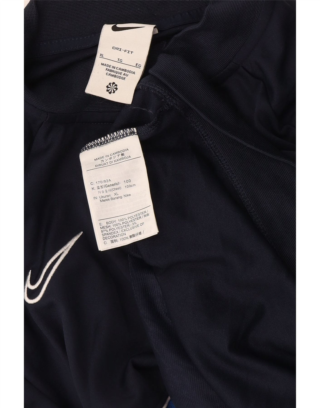 Nike Herre Dri Fit træningsdragt Topjakke XL Marineblå Colourblock Polyester
