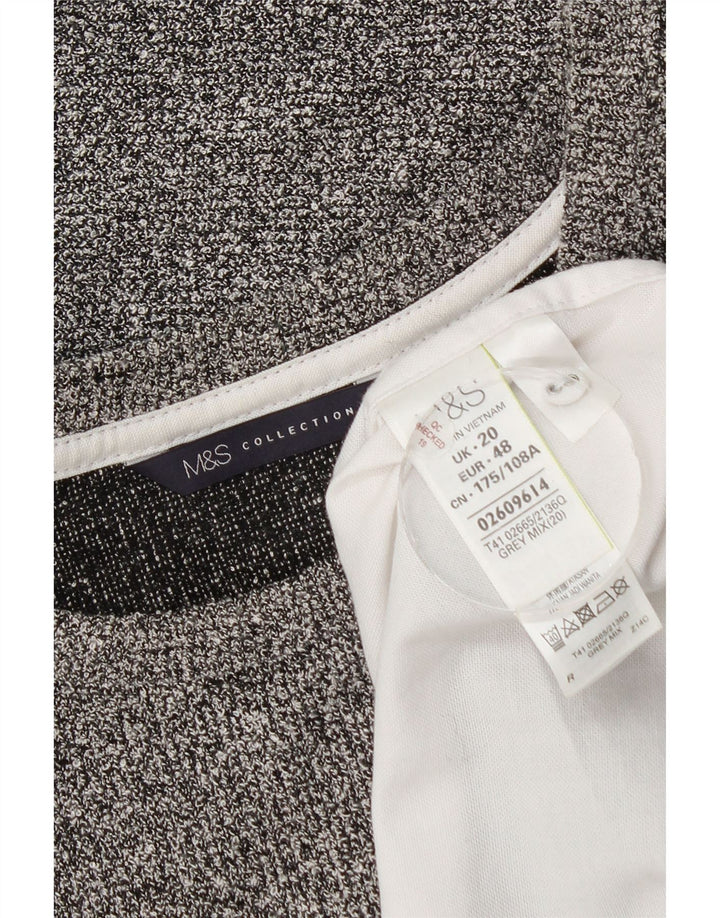 Marks & Spencer Damebluse Top UK 20 2XL Grå Flecked Polyester