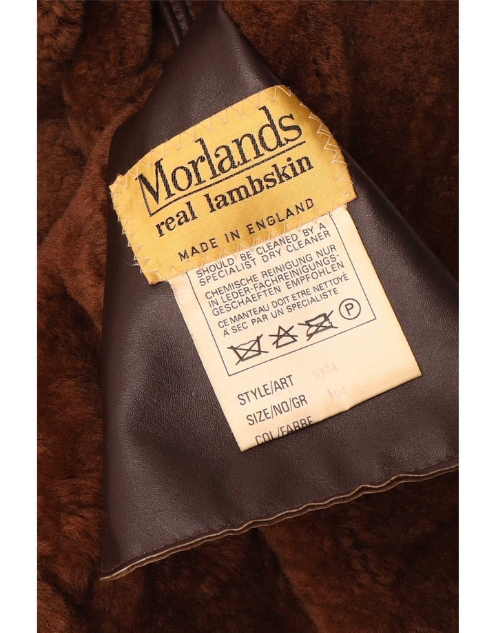 Morlands Womens Oversized Shearling Coat UK 16 Stort brunt fåreskind