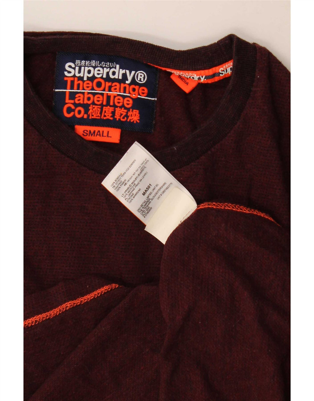 Superdry Herre Top Langærmet Lille Bourgogne Bomuld