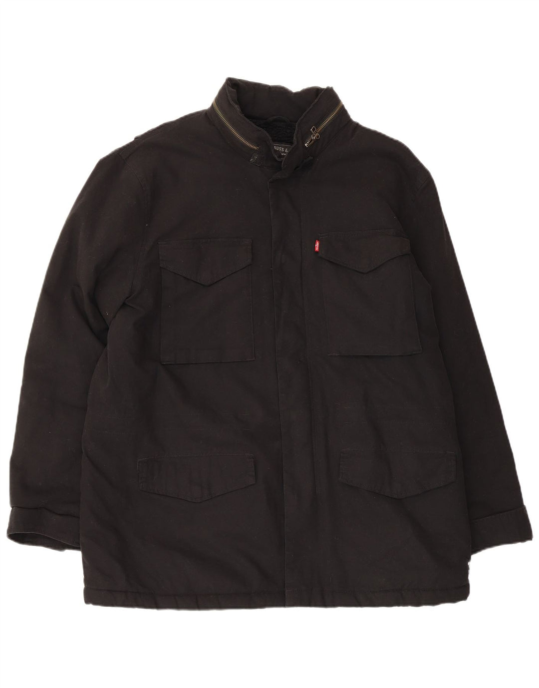 LEVI'S Herre Sherpa Utility Jacket UK 42 XL Sort Bomuld