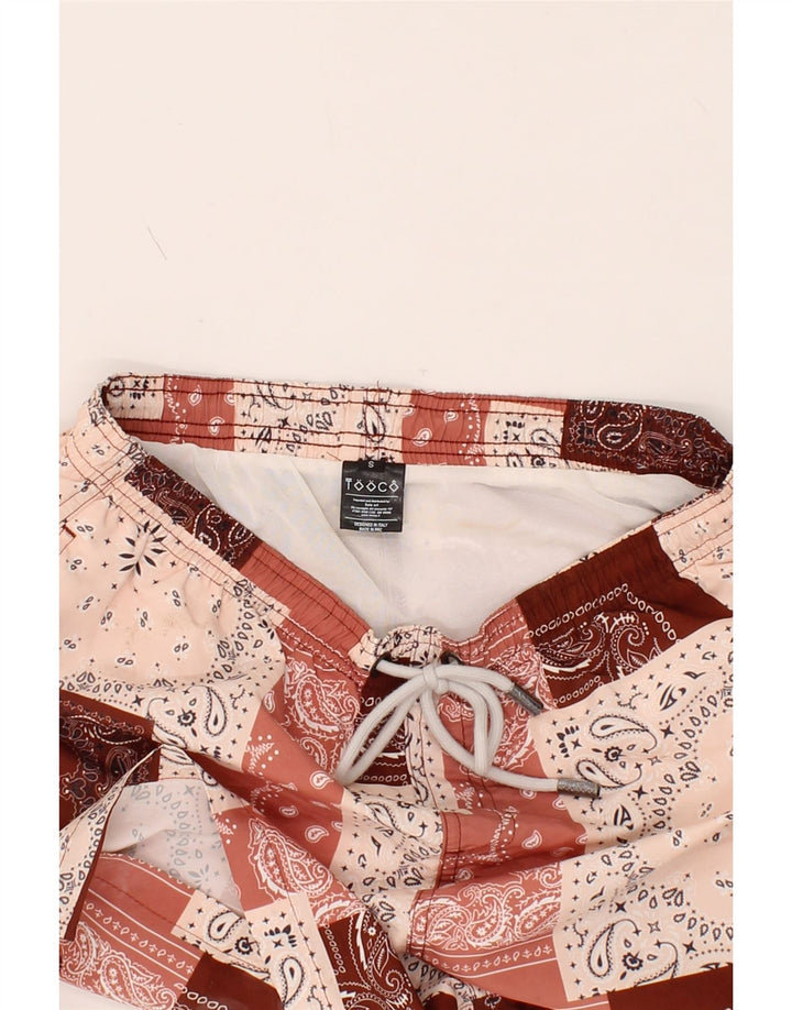 TOOCO Mens Swimwear Small Maroon Patchwork Polyester Vintage Tooco and Second-Hand Tooco from Messina Hembry 