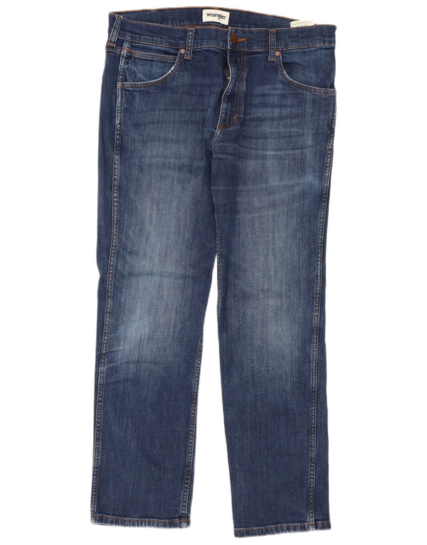 Wrangler Herre Greensboro Straight Jeans W32 L30 Blå Bomuld