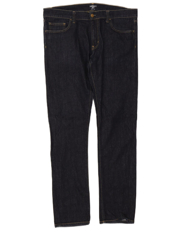 Carhartt Womens Rebellion Pant Slim Jeans W33 L32 Marineblå Bomuld