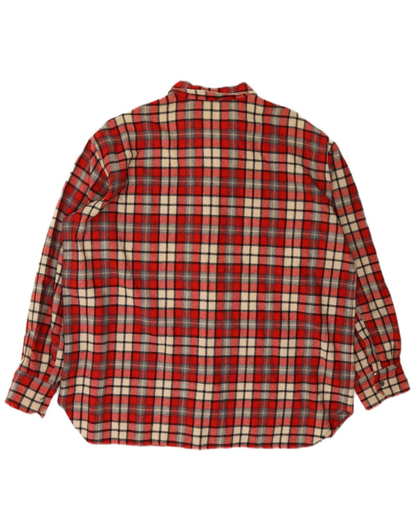 Vintage flannelskjorte til mænd XL rød ternet uld
