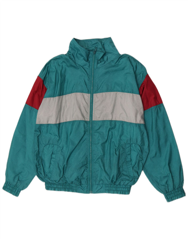 Vintage træningsdragt til mænd Topjakke Medium Grøn Colourblock Polyamid