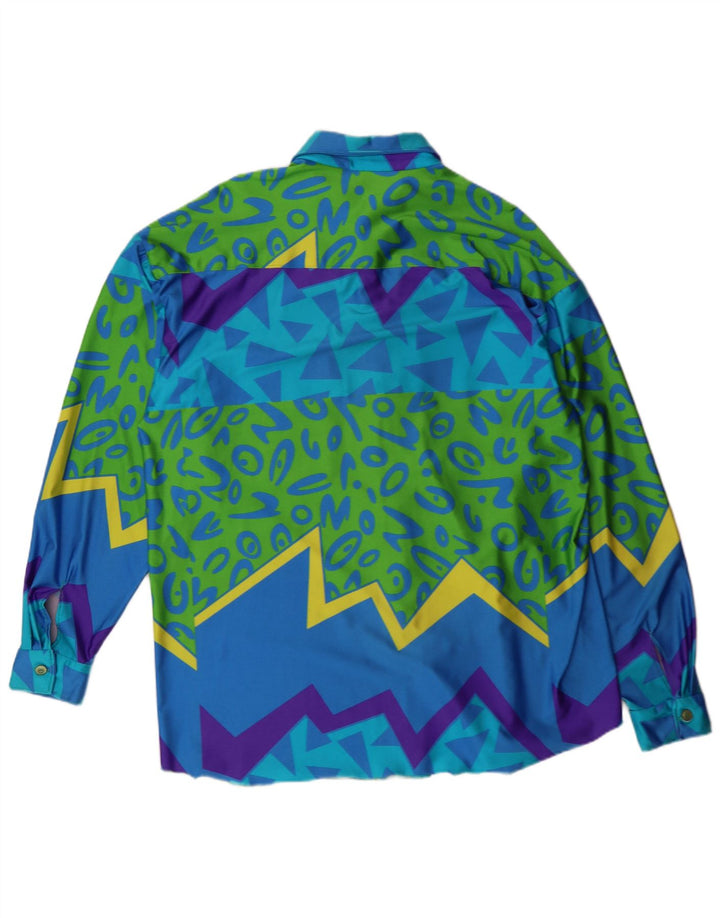 VINTAGE Herreskjorte XL Blå Geometrisk