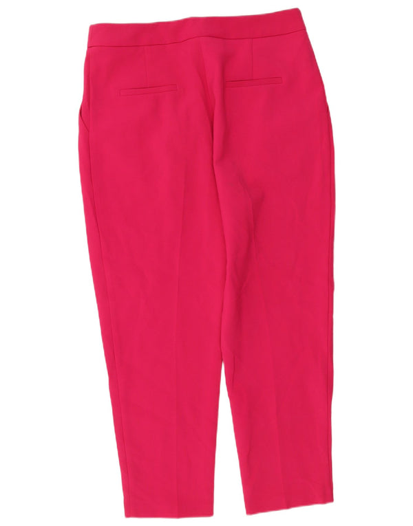 Topshop Womens Pegged Cropped Trousers UK 14 Large W32 L25 Pink Polyester