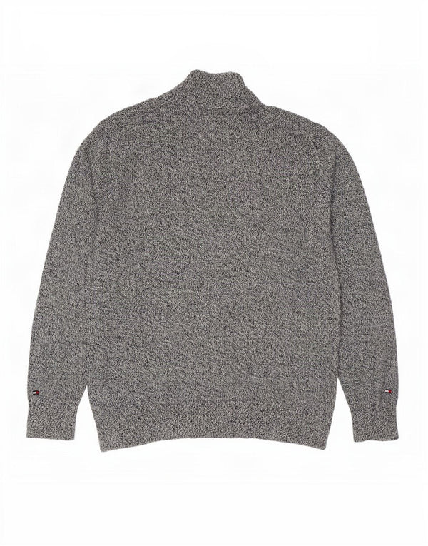 Tommy Hilfiger Herre Cardigan Sweater XL Marineblå Flecked Bomuld