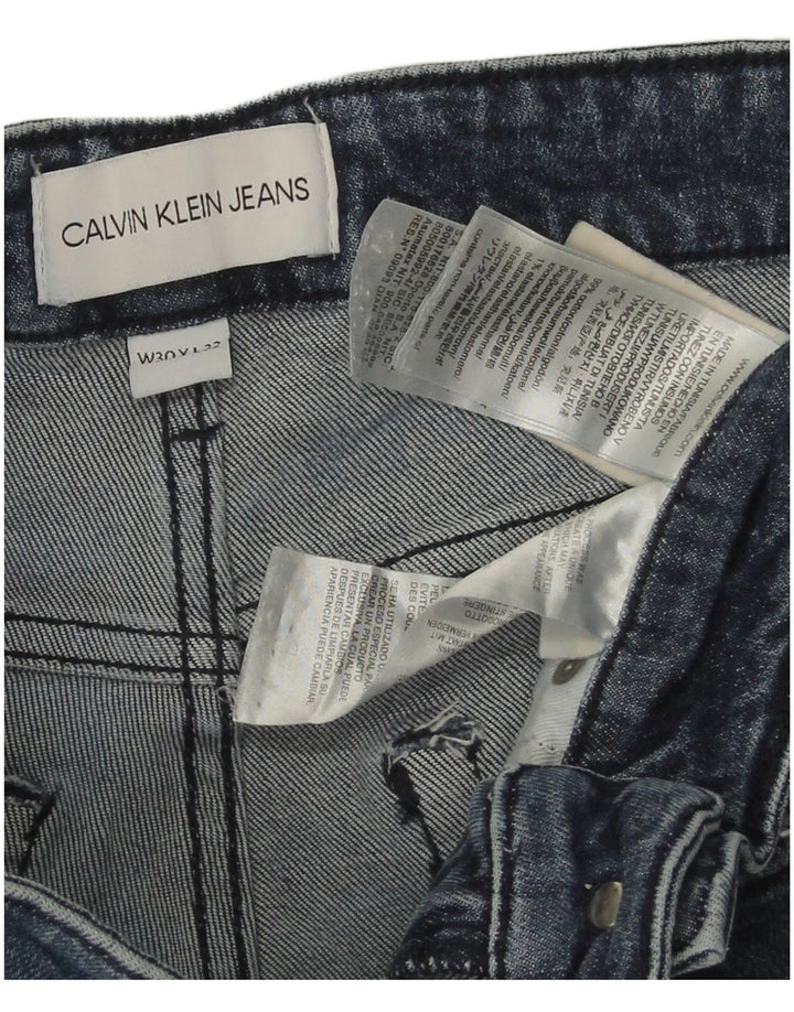 Calvin Klein Herre Slim Jeans W30 L32 Marineblå Bomuld