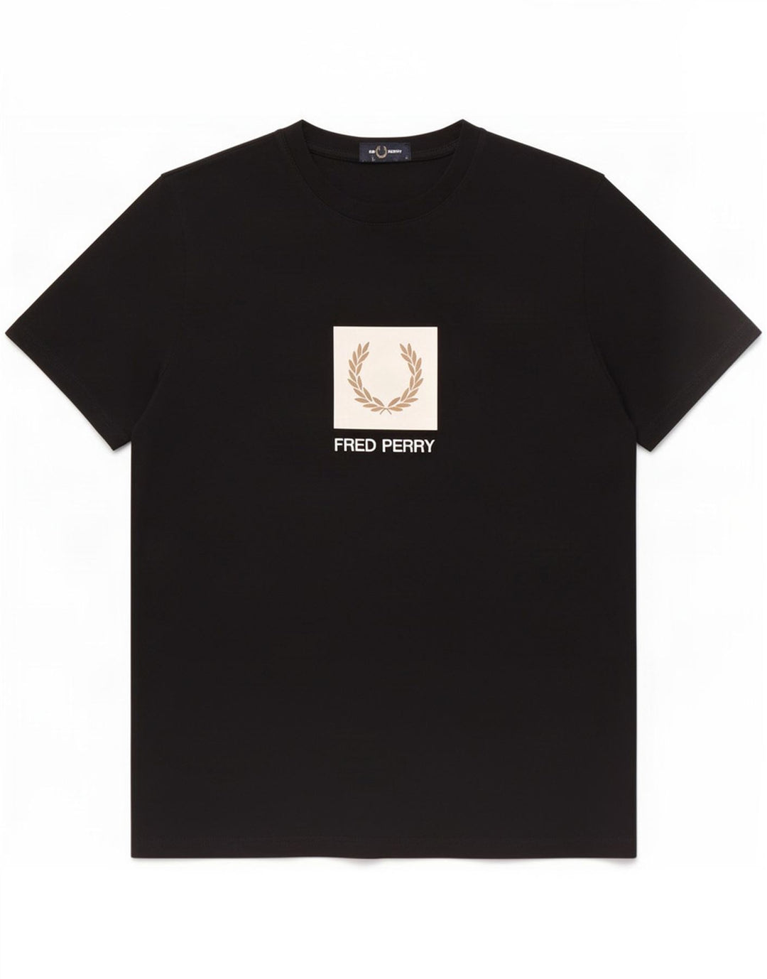 Fred Perry Herre grafisk T-shirt Top Medium Sort Bomuld