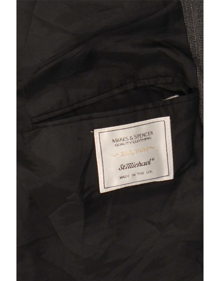 Marks & Spencer Herre lang 2-knaps blazerjakke UK 42 Stor grå polyester