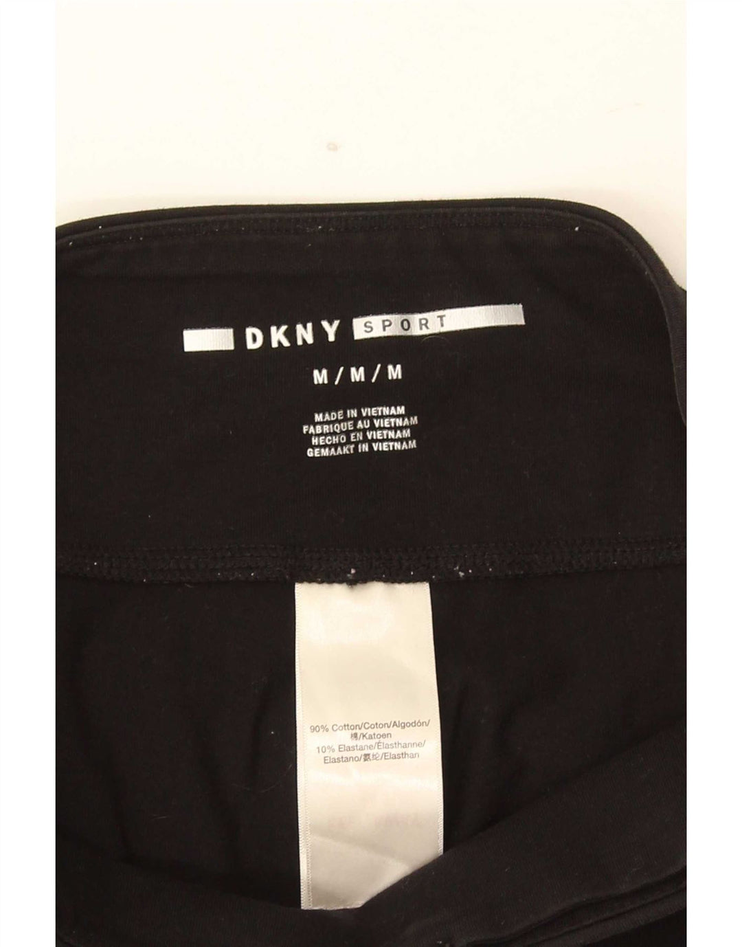 Dkny Womens Crop Graphic Leggings UK 12 Medium Black Bomuld