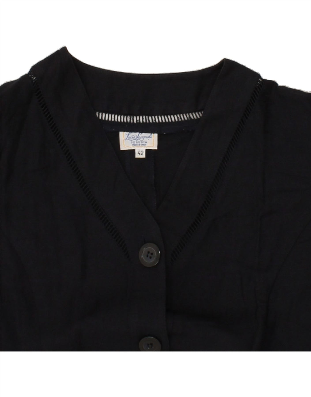 LUISA SPAGNOLI Womens Shirt Dress IT 42 Medium Black Viscose Vintage Luisa Spagnoli and Second-Hand Luisa Spagnoli from Messina Hembry 