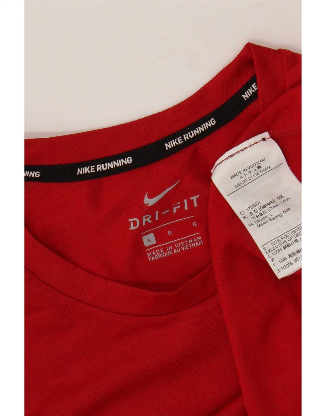 Nike Herre Dri Fit T-Shirt Top Stor Rød Polyester