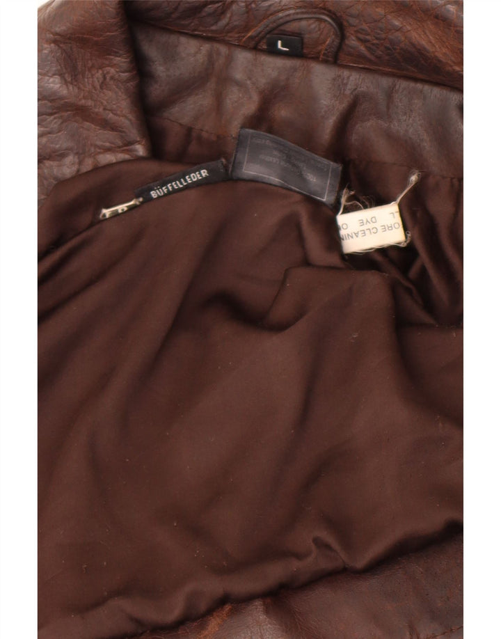 Vintage læderjakke til kvinder UK 14 Stor brunt læder