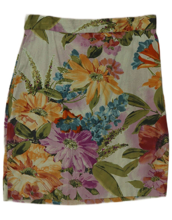 Vintage lige nederdel til kvinder IT 46 Large W30 Multicolored Floral