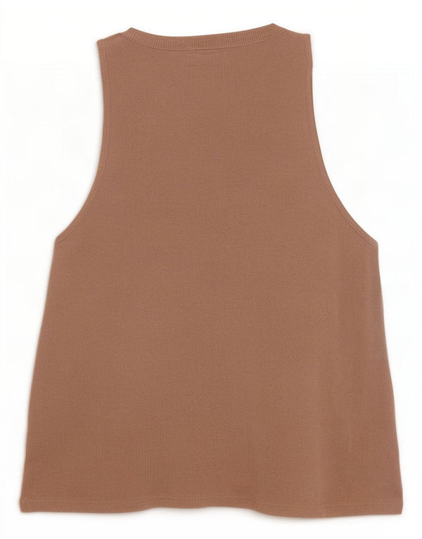 Zara Dame Ærmeløs Cardigan Sweater UK 10 Small Beige Viscose