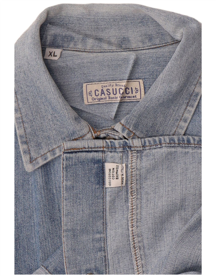 CASUCCI Dame Denim Shirt UK 18 XL Blå Bomuld