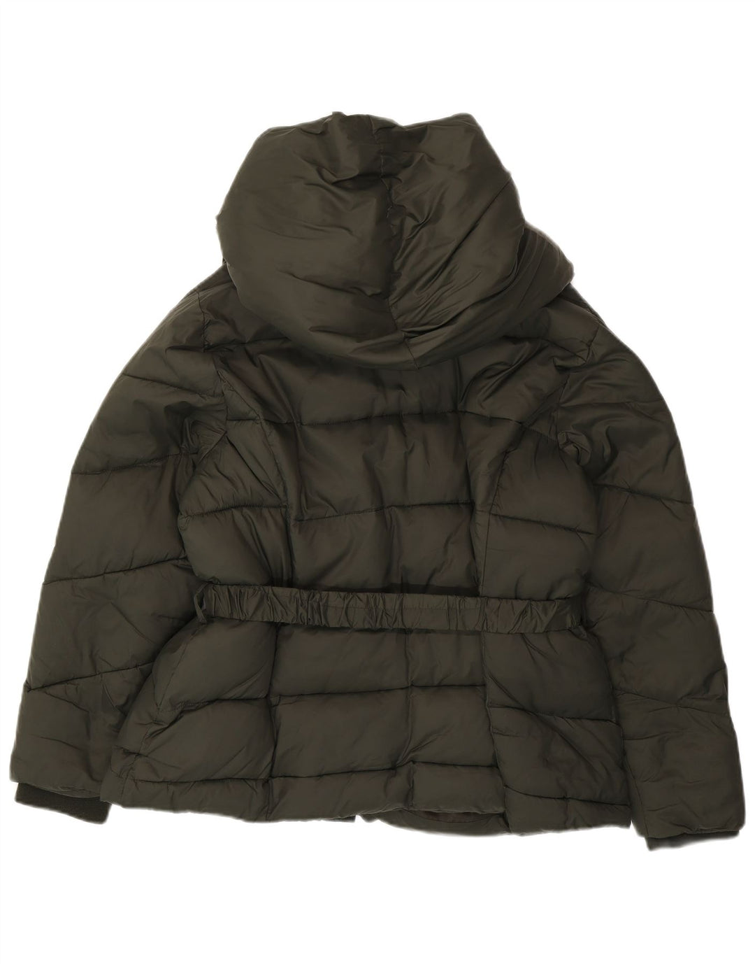 MONSOON Dame hættepolstret jakke UK 18 XL Khaki Nylon