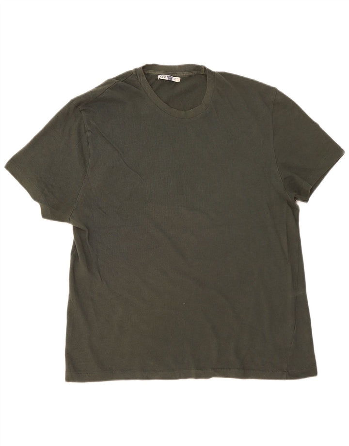 Zara Herre T-Shirt Top Stor Khaki