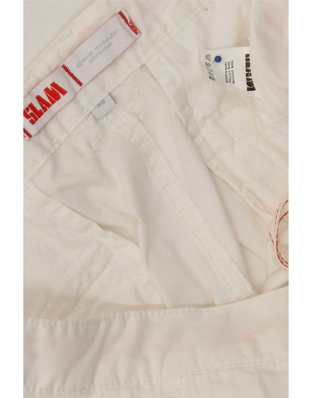 Slam Herre Cargo Shorts W38 XL Hvid Bomuld