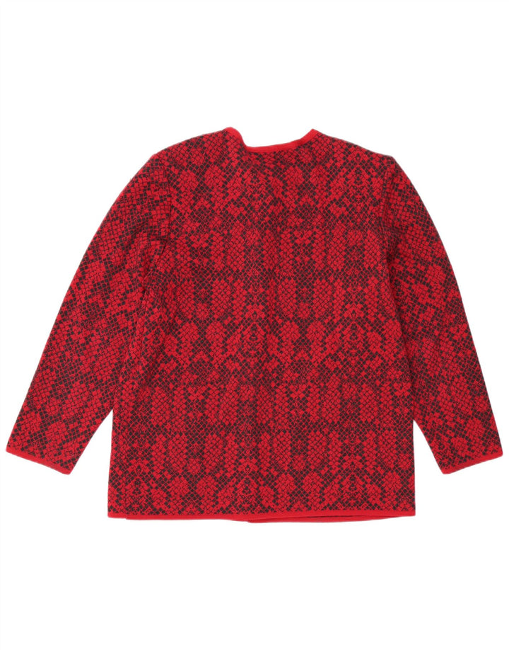 Giuly Dame Cardigan Sweater IT 48 XL Red Fair Isle Wool