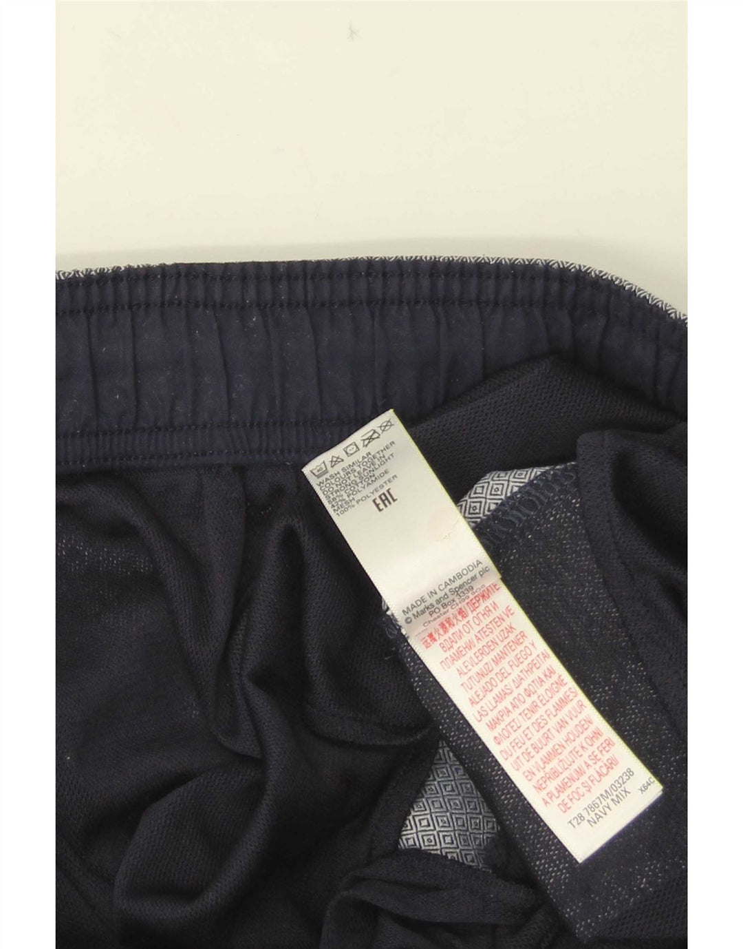 Marks & Spencer Sportsshorts til mænd store marineblå geometrisk bomuld