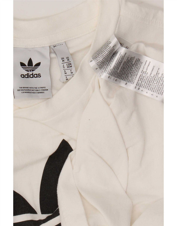 Adidas Grafisk T-shirt top til mænd Medium hvid bomuld