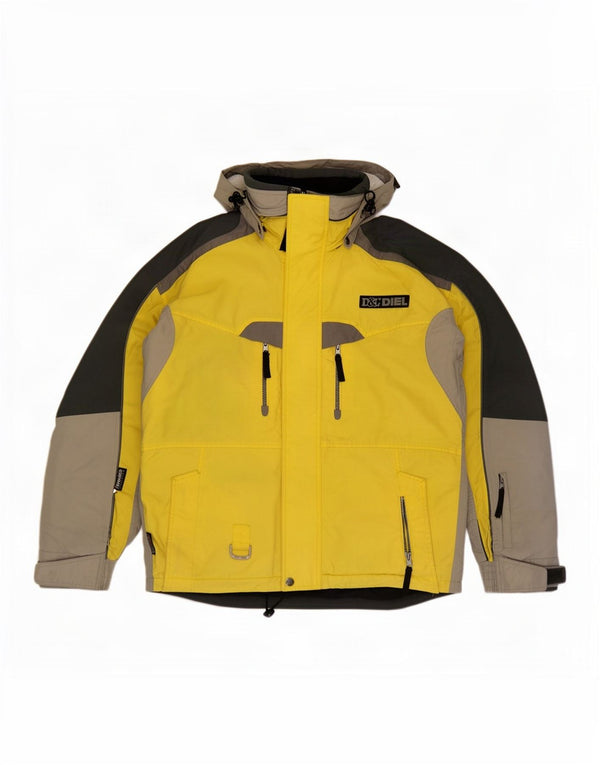 Diel Skijakke med hætte til mænd UK 38 Medium Yellow Colourblock