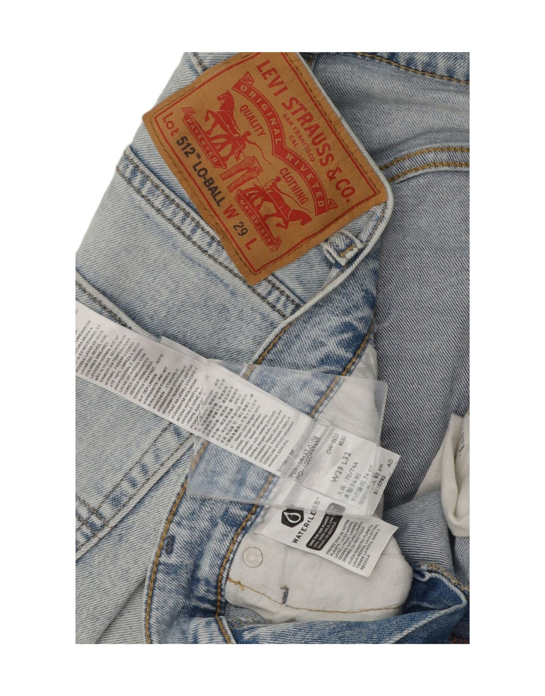 LEVI'S Mens 512 Slim Tapered Jeans W29 L32 Blue Cotton Vintage Levi's and Second-Hand Levi's from Messina Hembry 