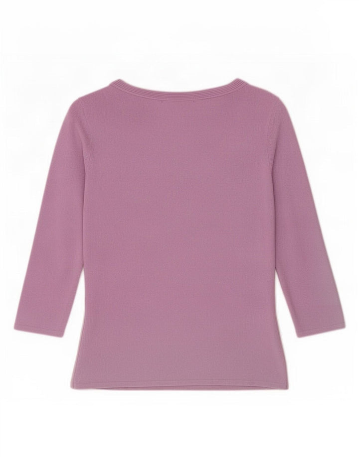 Zara Dame Top 3/4 ærme UK 12 Medium Lilla Viscose