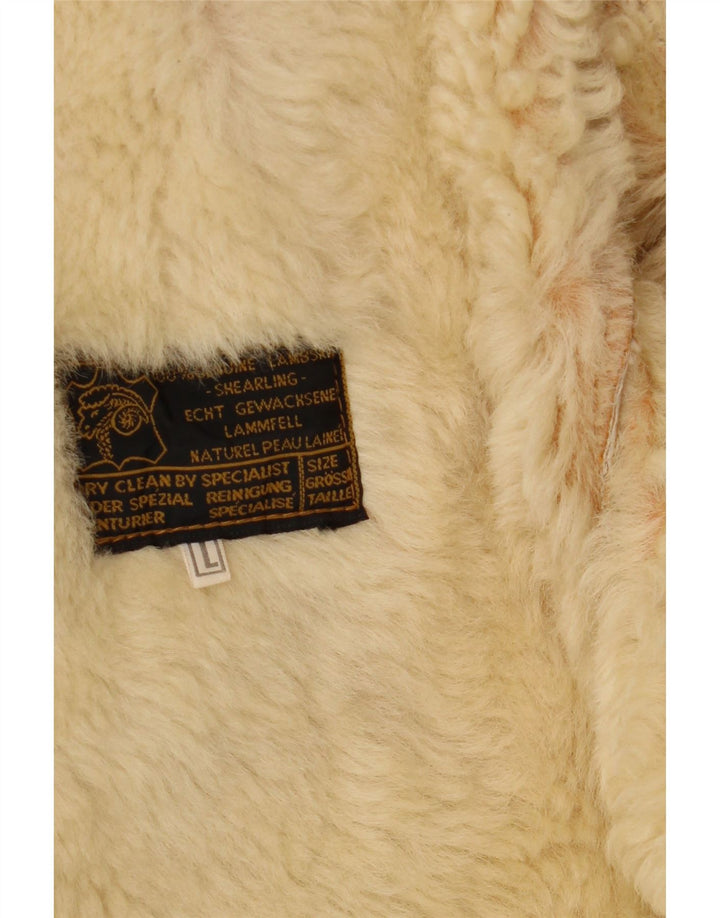 Vintage Herre Shearling Jacket UK 40 Large Beige Shearling