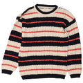 Vintage Herre Boat Neck Jumper Sweater Medium Flerfarvet Stribet