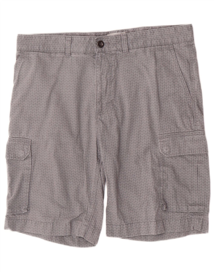 Marks & Spencer Herre Cargo Shorts W34 Large Grå Geometrisk Bomuld