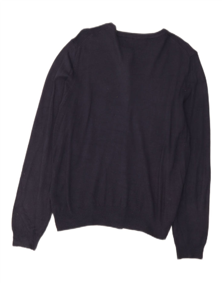 Marks & Spencer Dame Cardigan Sweater UK 14 Large Navy Blue Viscose