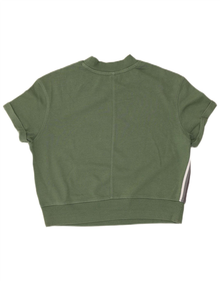 Calvin Klein Dame Oversized Grafisk Sweatshirt Jumper UK 10 Lille Grøn