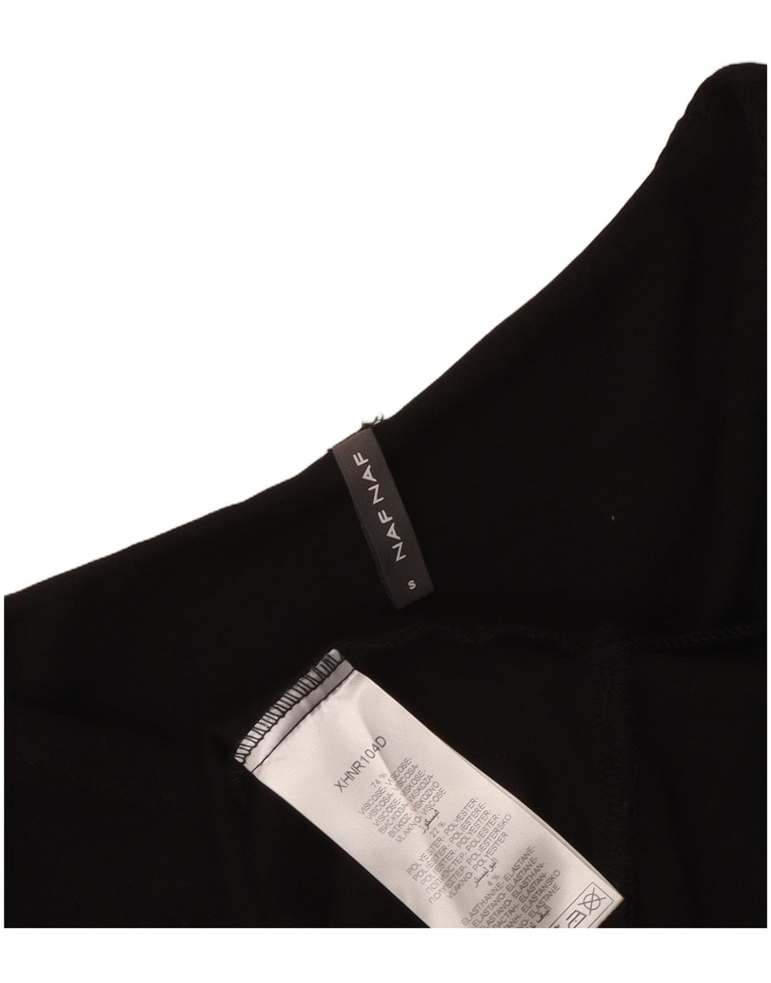 Naf Naf Dame 3/4 ærmet basiskjole UK 8 Small Black Viscose